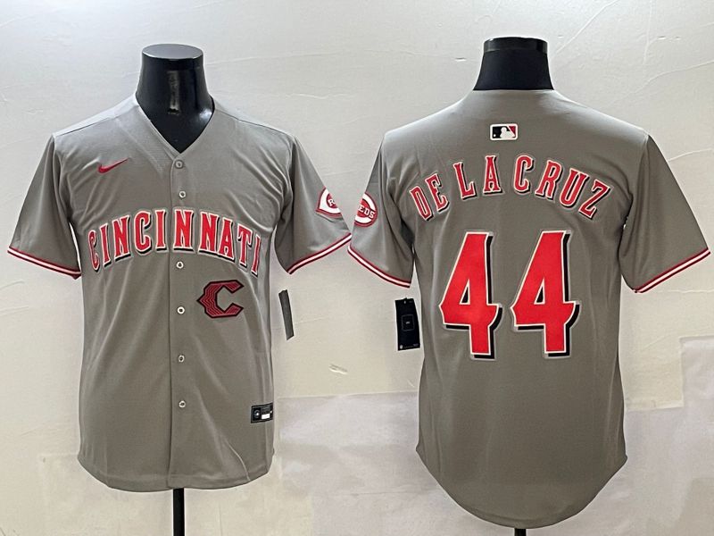 Men Cincinnati Reds #44 Delacruz Grey Game Nike 2025 MLB Jersey style 7